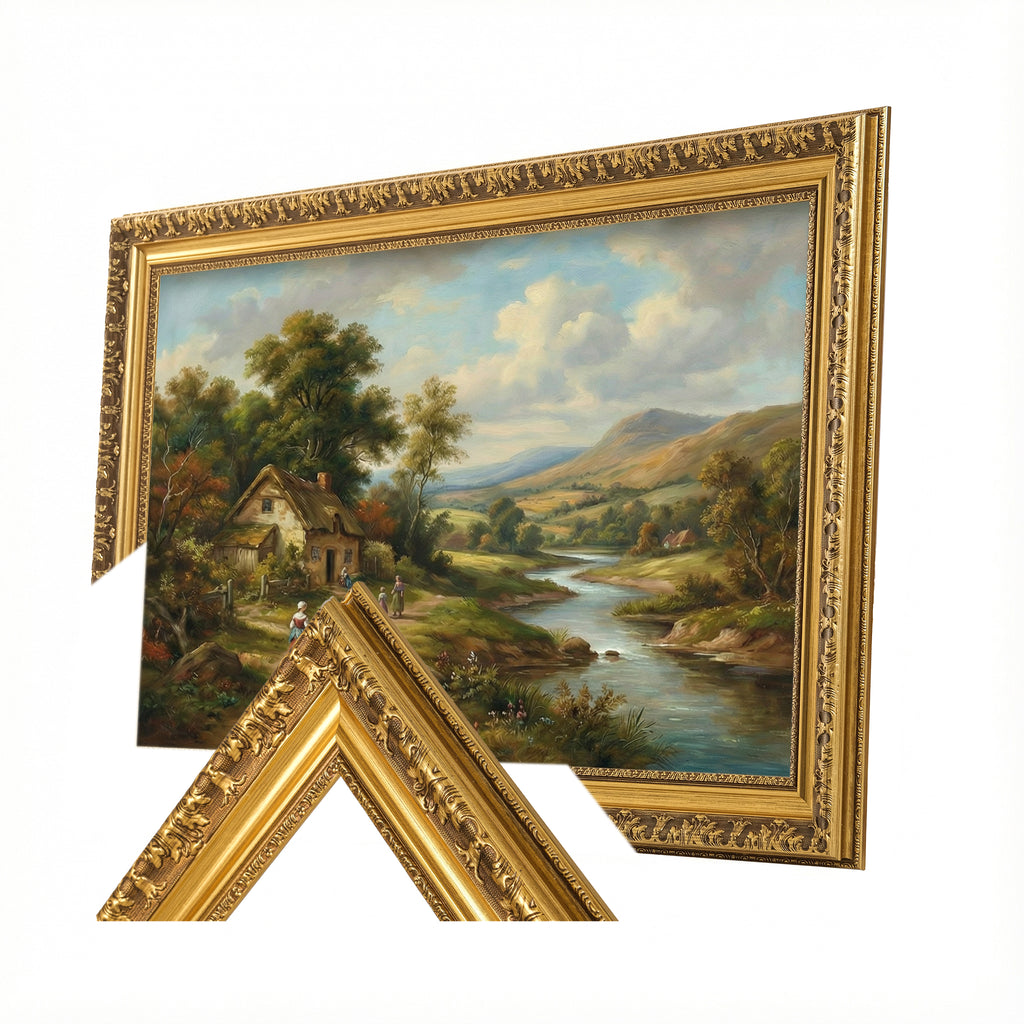 Rustic Gold Decorative Picture Frame for Wall Display – Large Wall Frame for Interior Decor, Modern & Classic Home Styling