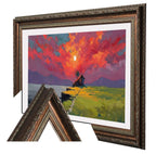 Vintage Dark Walnut TV Frame – Carved Decorative Bezel for Wall Mounted Flat Screens – Universal Fit for All TVs
