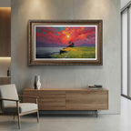 Vintage Dark Walnut TV Frame – Carved Decorative Bezel for Wall Mounted Flat Screens – Universal Fit for All TVs