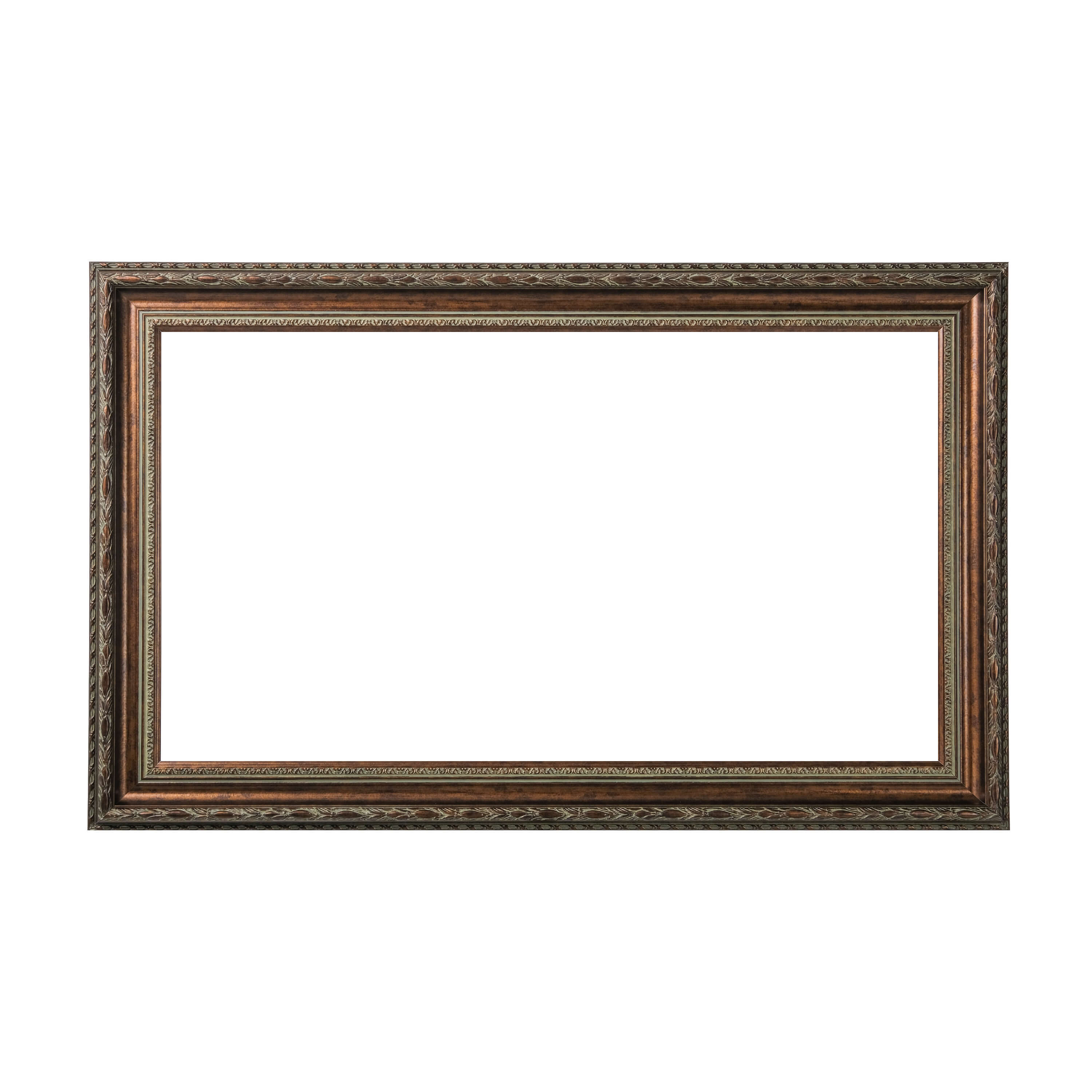 Vintage Dark Walnut TV Frame – Carved Decorative Bezel for Wall Mounted Flat Screens – Universal Fit for All TVs