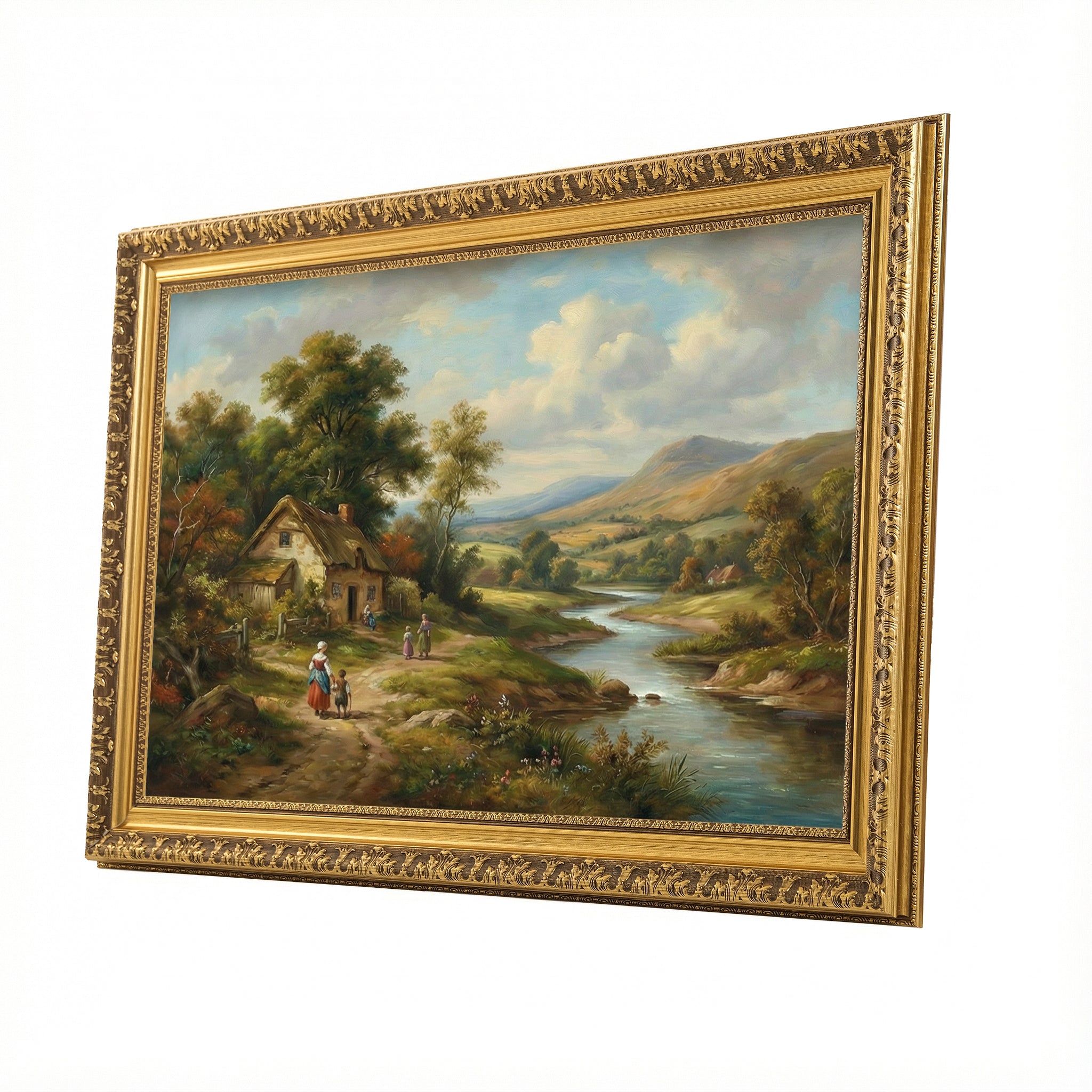 Rustic Gold Decorative Picture Frame for Wall Display – Large Wall Frame for Interior Decor, Modern & Classic Home Styling