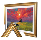 Gold TV Frame – Customizable Decorative TV Bezel – Fits All TV Brands – Striped Wood Look