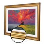 Gold TV Frame – Customizable Decorative TV Bezel – Fits All TV Brands – Striped Wood Look