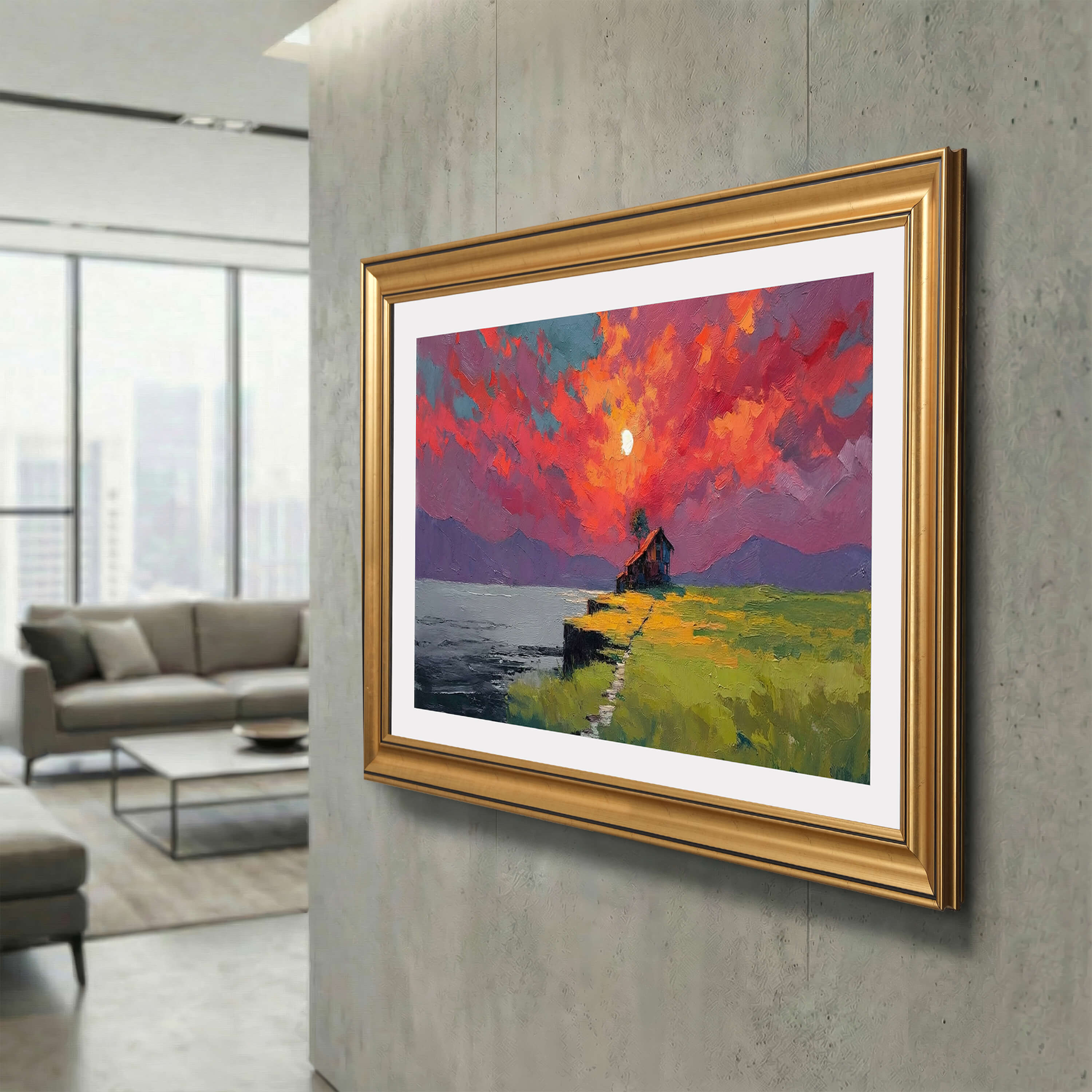 Gold TV Frame – Customizable Decorative TV Bezel – Fits All TV Brands – Striped Wood Look