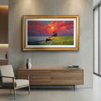 Gold TV Frame – Customizable Decorative TV Bezel – Fits All TV Brands – Striped Wood Look