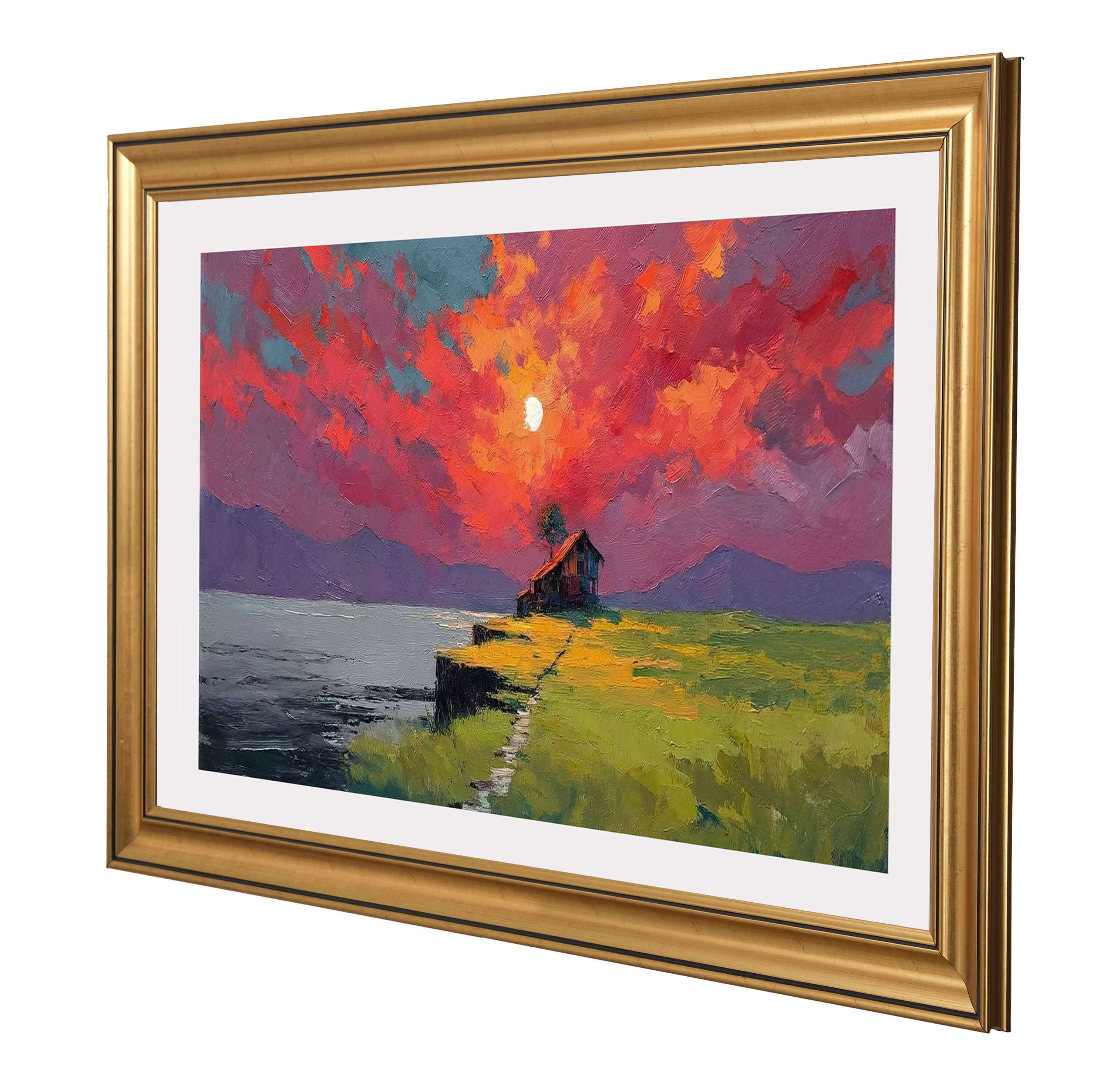 Gold TV Frame – Customizable Decorative TV Bezel – Fits All TV Brands – Striped Wood Look