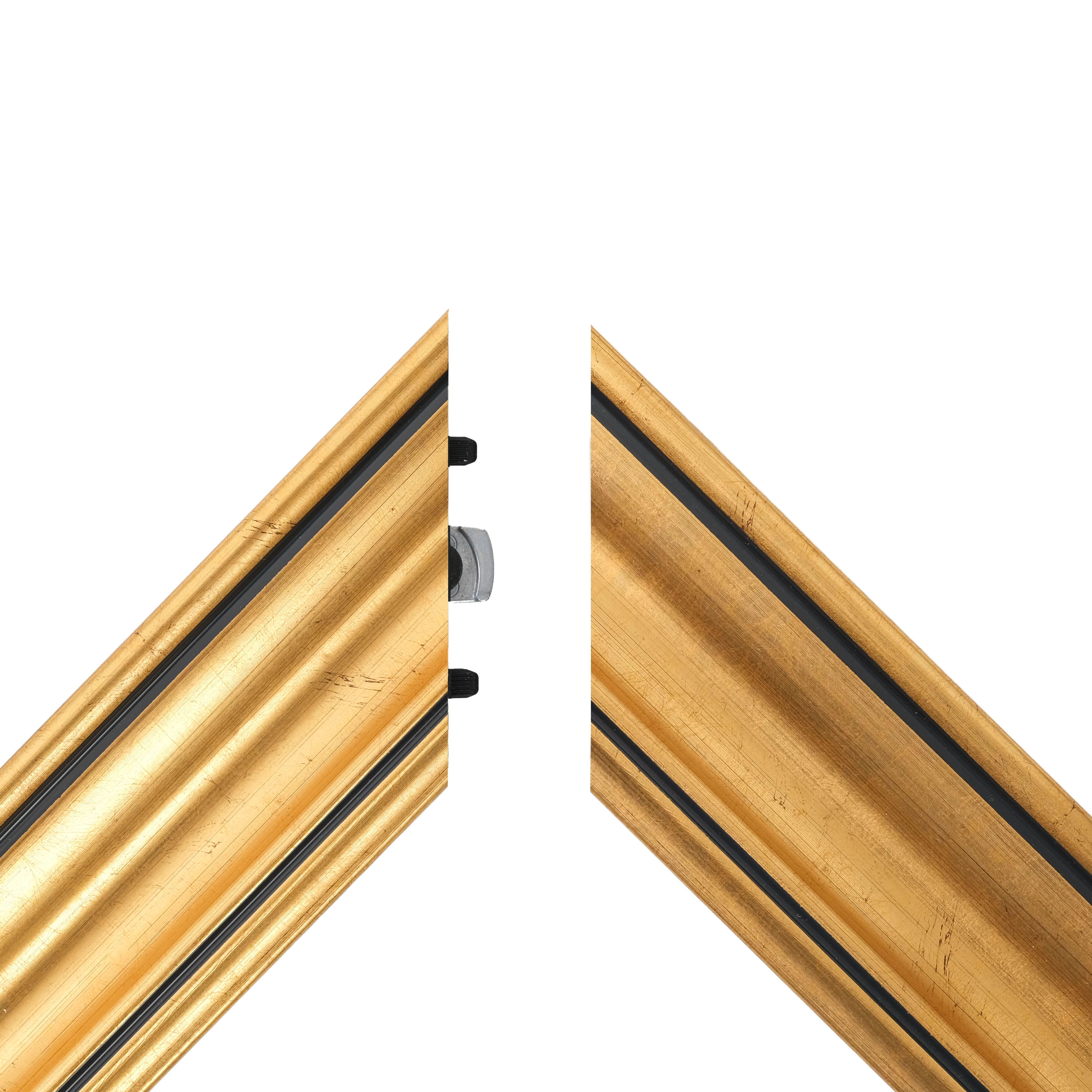 Gold TV Frame – Customizable Decorative TV Bezel – Fits All TV Brands – Striped Wood Look