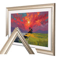 Silver Gilded TV Frame with Black Detail – Custom Decorative Bezel – Universal Fit for All TV Models – Modern Wall-Mount Look