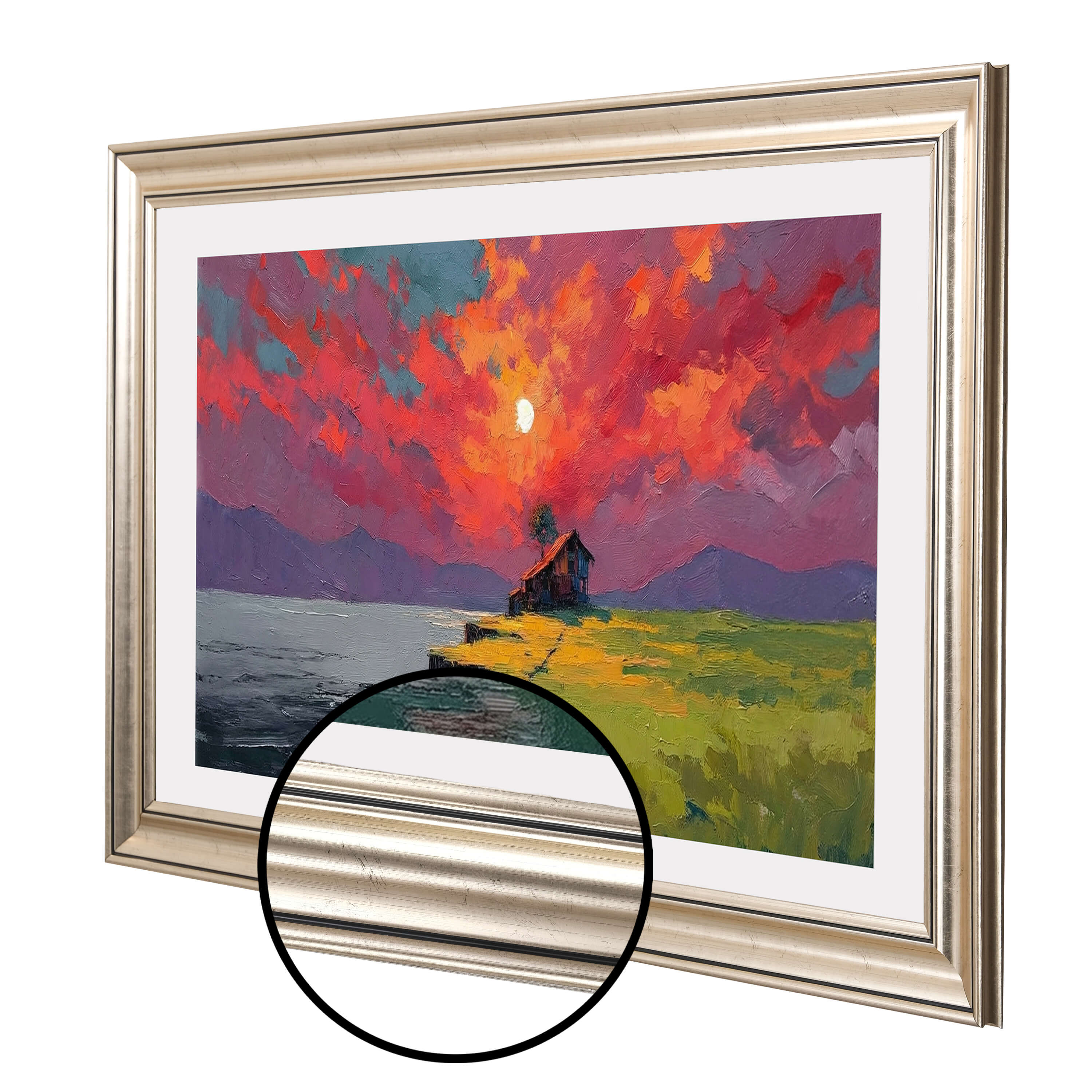 Silver Gilded TV Frame with Black Detail – Custom Decorative Bezel – Universal Fit for All TV Models – Modern Wall-Mount Look