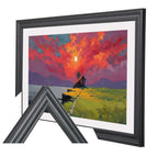 Charcoal Gray TV Frame Bezel with Dark Inner Line for Flat Screen Displays | Decorative Clip-On Home Decor for Wall Mounted Screens