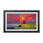 Charcoal Gray TV Frame Bezel with Dark Inner Line for Flat Screen Displays | Decorative Clip-On Home Decor for Wall Mounted Screens