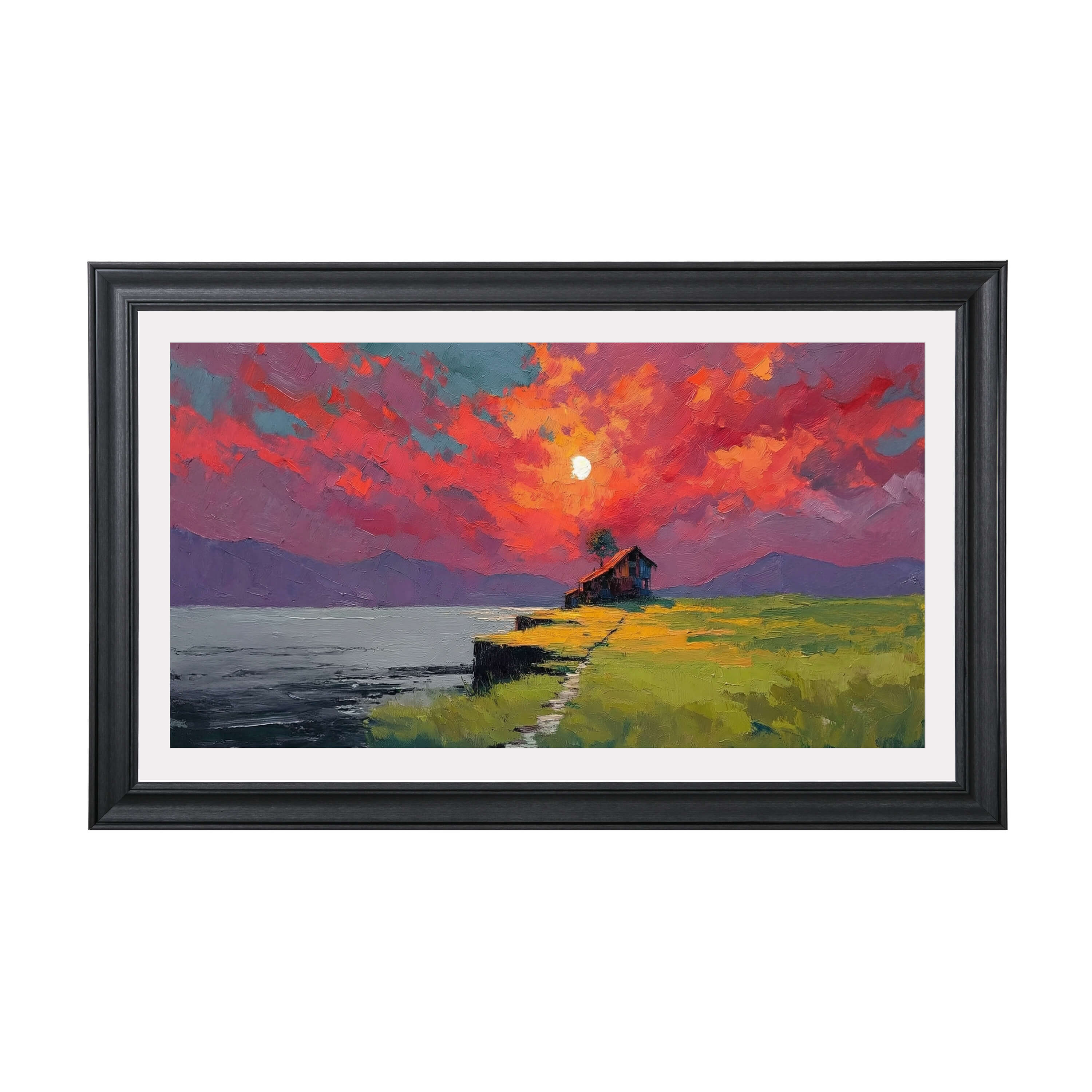 Charcoal Gray TV Frame Bezel with Dark Inner Line for Flat Screen Displays | Decorative Clip-On Home Decor for Wall Mounted Screens