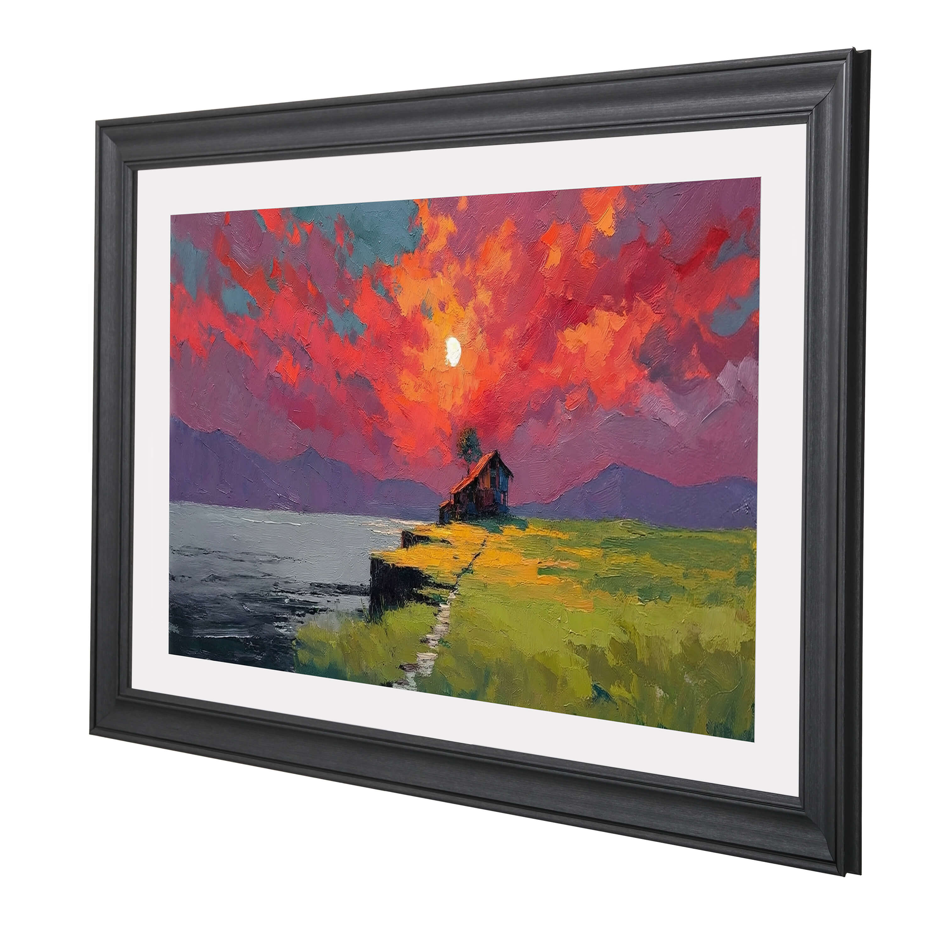 Charcoal Gray TV Frame Bezel with Dark Inner Line for Flat Screen Displays | Decorative Clip-On Home Decor for Wall Mounted Screens