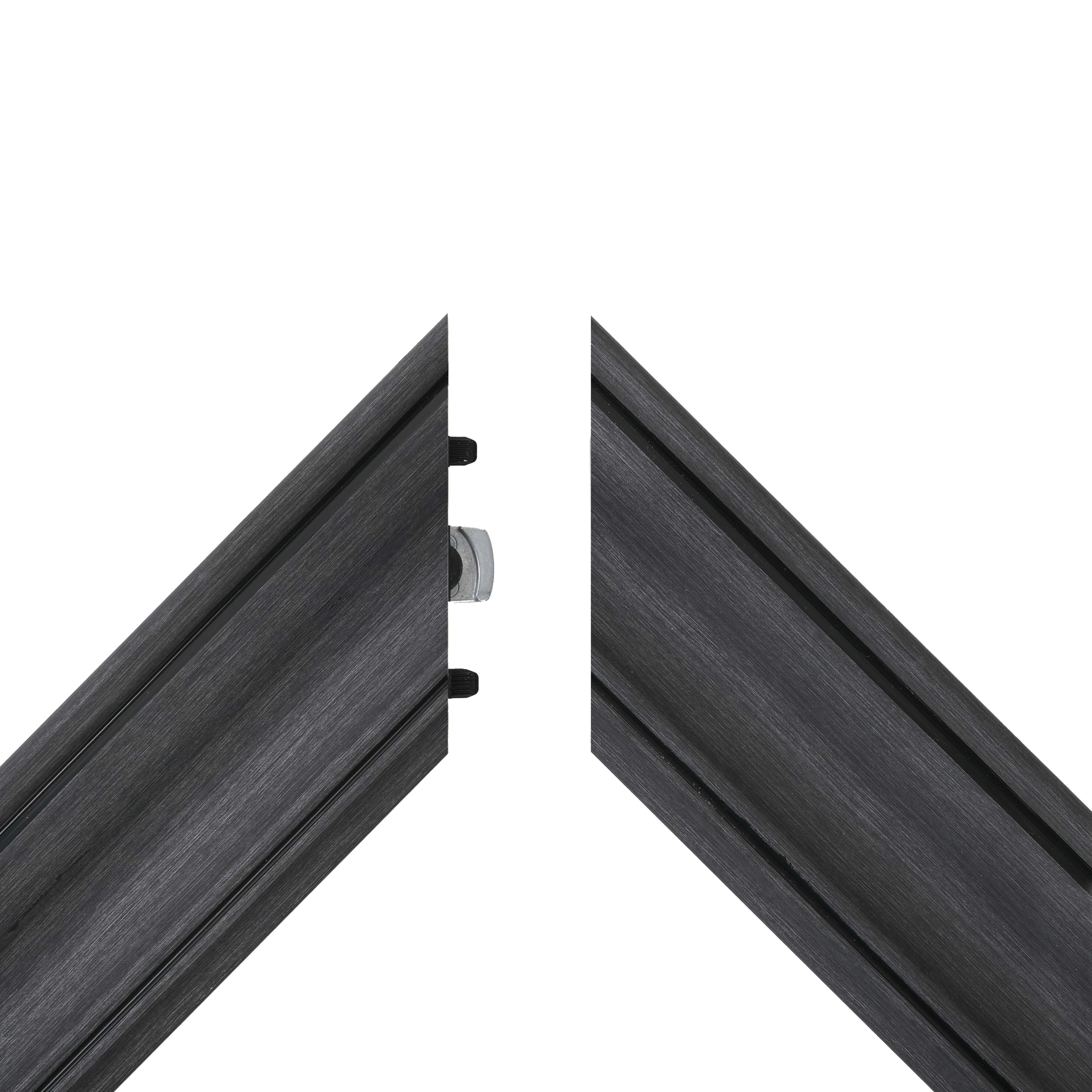 Charcoal Gray TV Frame Bezel with Dark Inner Line for Flat Screen Displays | Decorative Clip-On Home Decor for Wall Mounted Screens