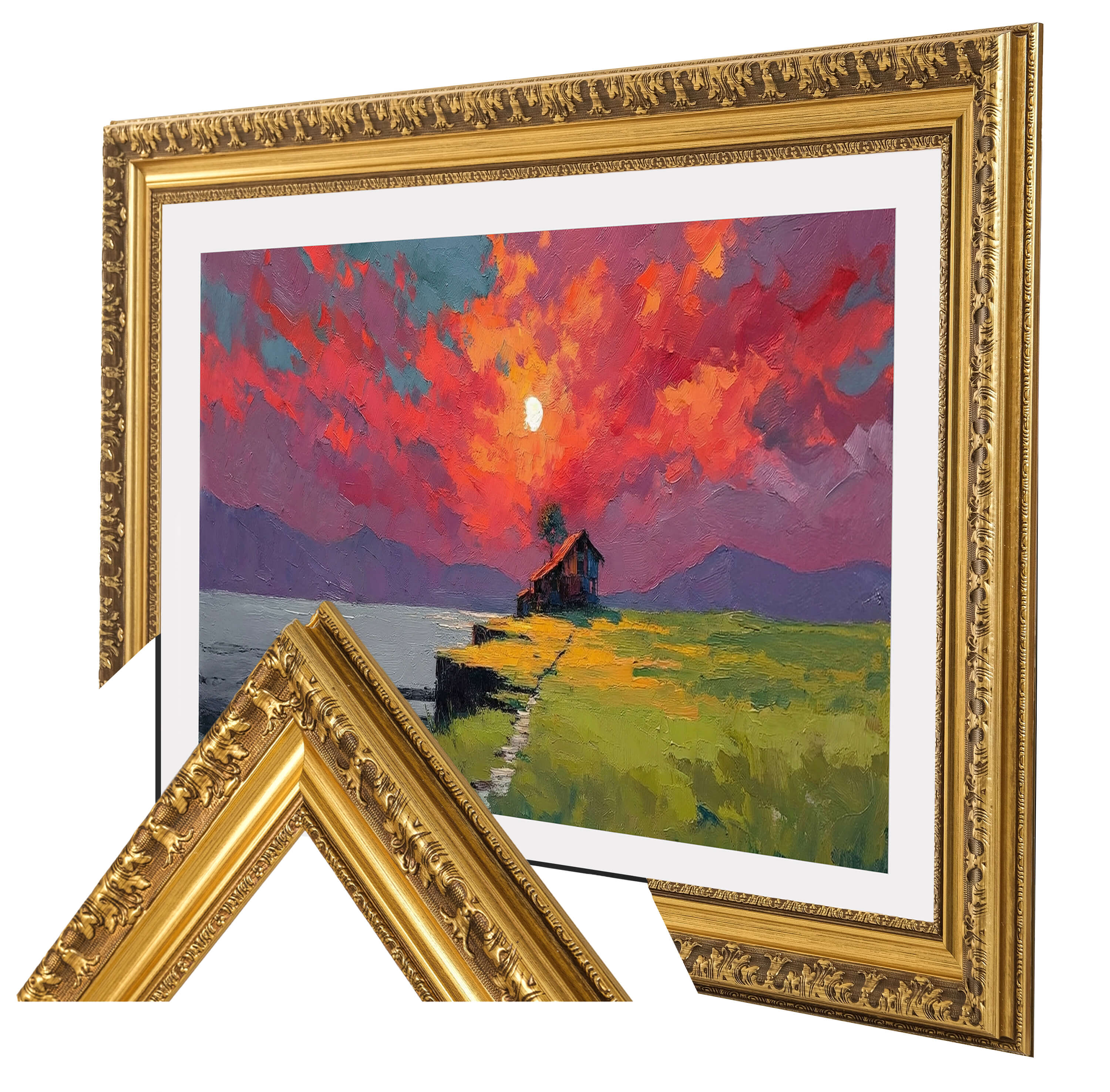 Rustic Gold Bezel TV Frame - Custom TV Frame for All TV Brands – Decorative Frame - Rustic Frame Home Decor