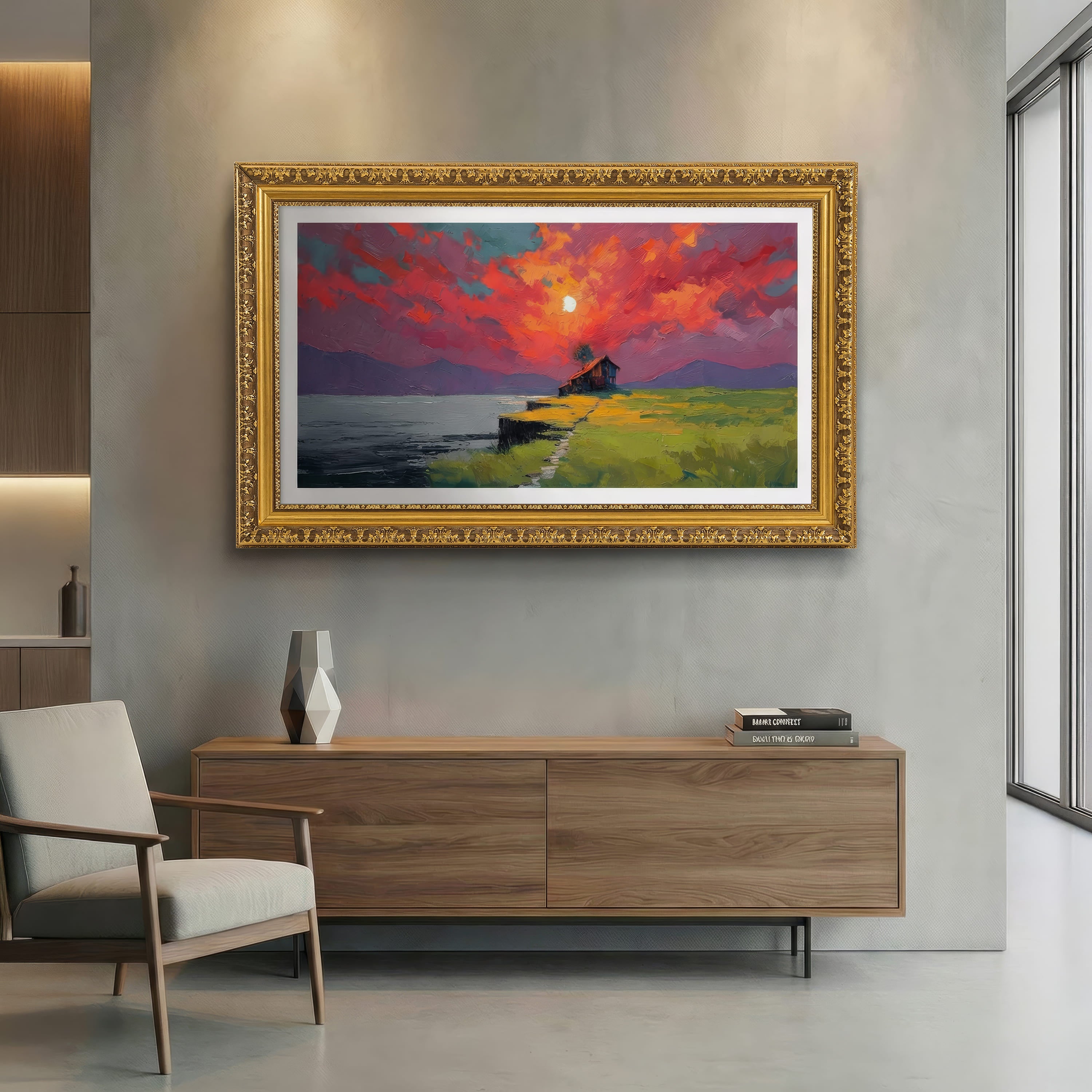 Rustic Gold Bezel TV Frame - Custom TV Frame for All TV Brands – Decorative Frame - Rustic Frame Home Decor