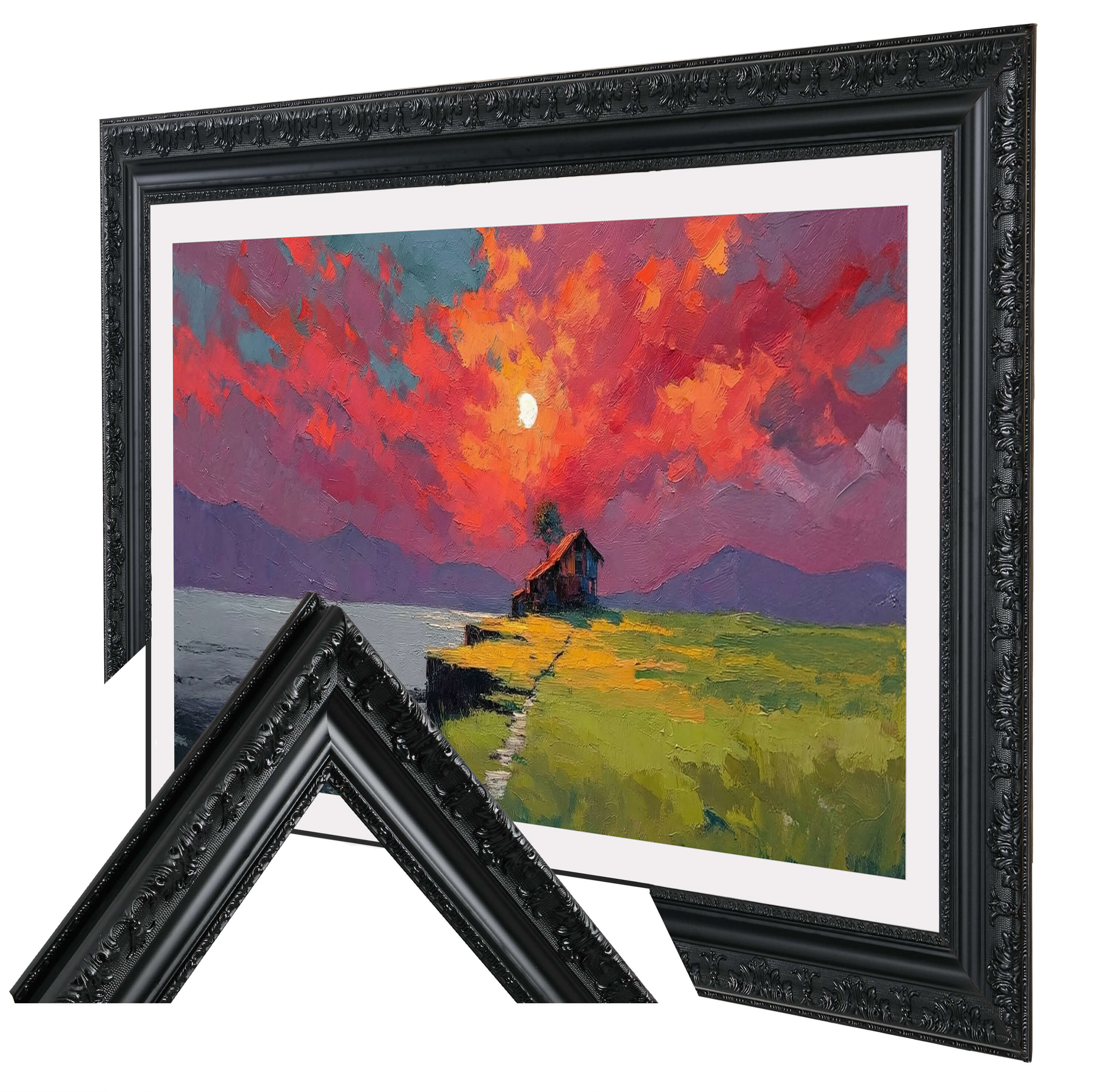 Rustic Black Bezel TV Frame - Custom TV Frame for All TV Brands – Decorative Frame - Rustic Frame Home Decor