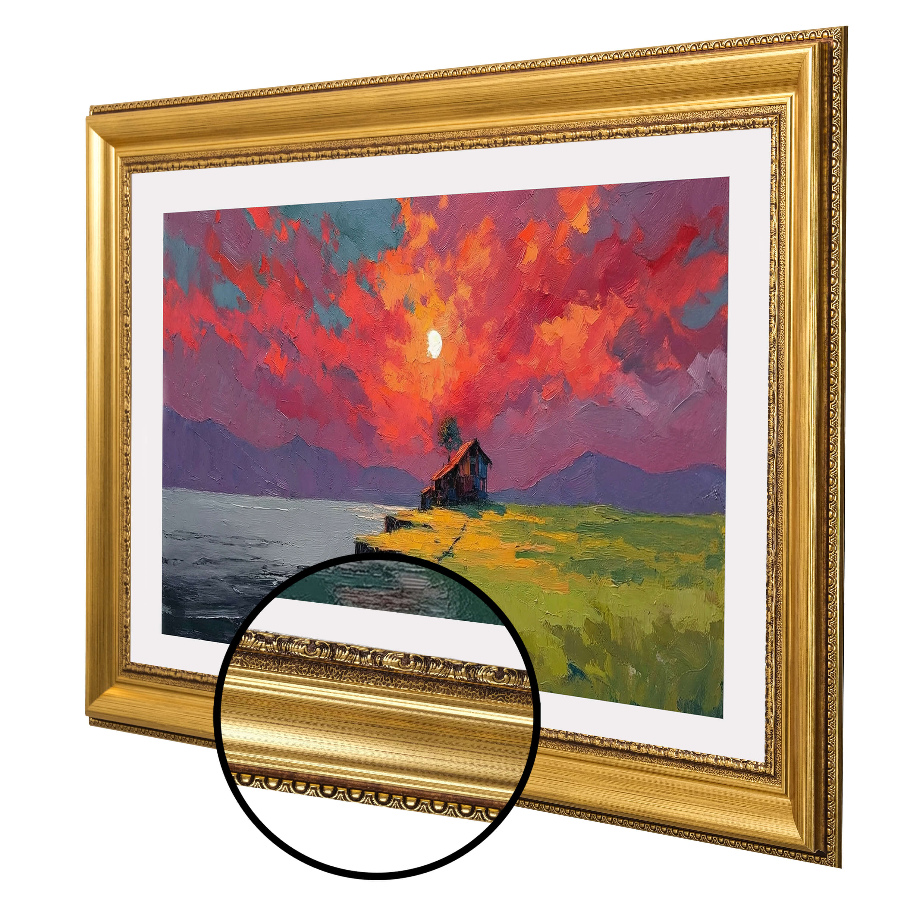 Antique Gold Decorative Customizable TV Frame Bezel | Compatible with all TV Brand