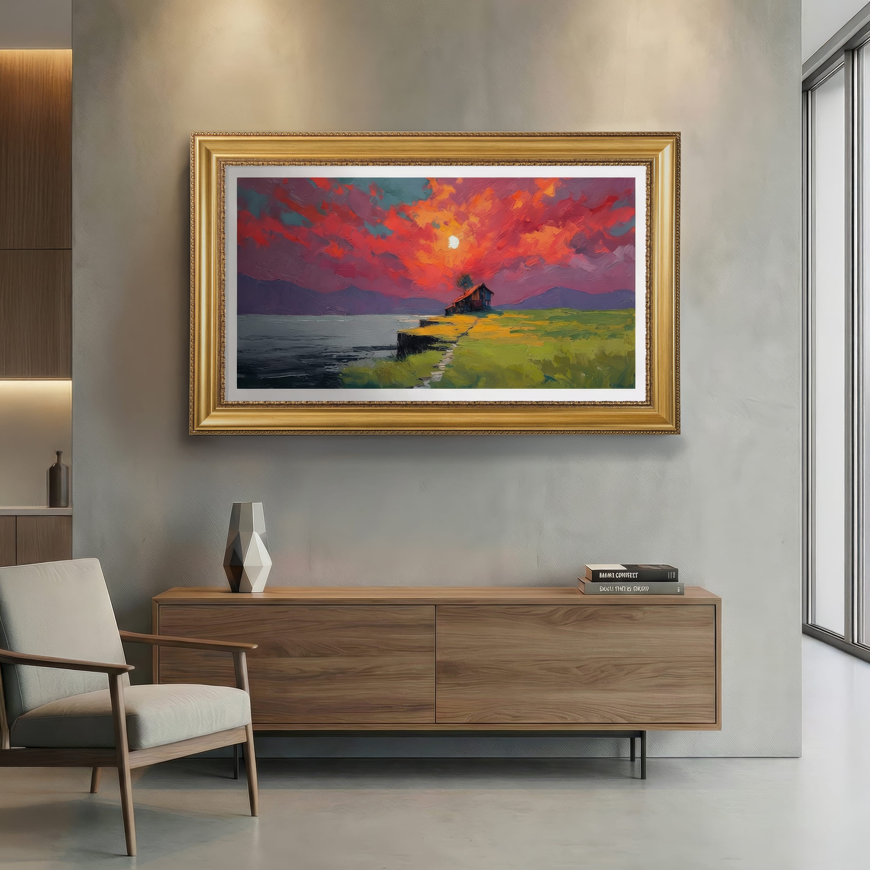 Antique Gold Decorative Customizable TV Frame Bezel | Compatible with all TV Brand