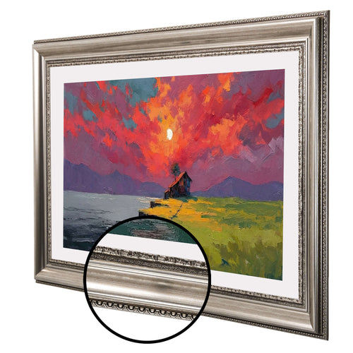 Antique Silver Decorative Customizable TV Frame Bezel | Compatible with all TV Brand