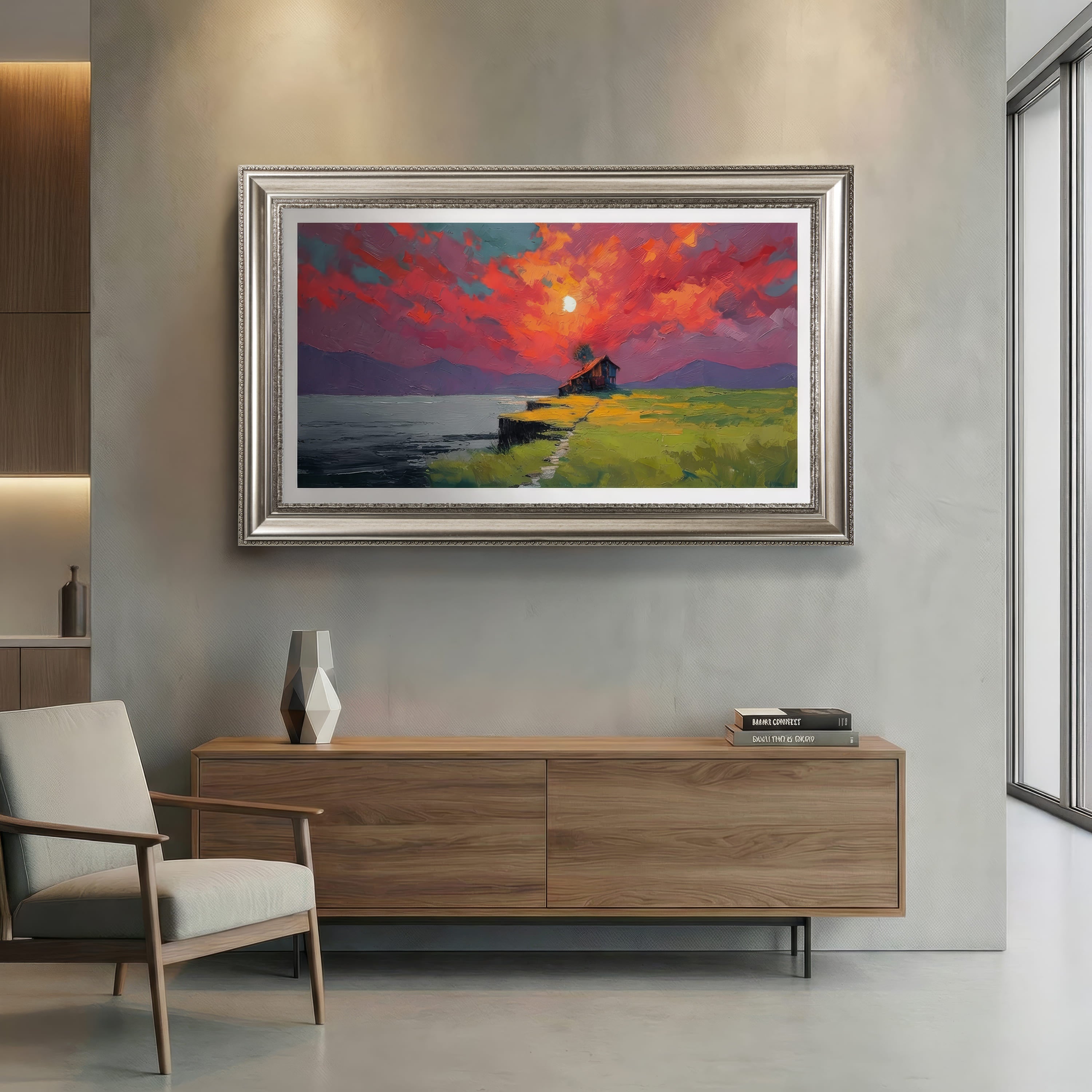 Antique Silver Decorative Customizable TV Frame Bezel | Compatible with all TV Brand