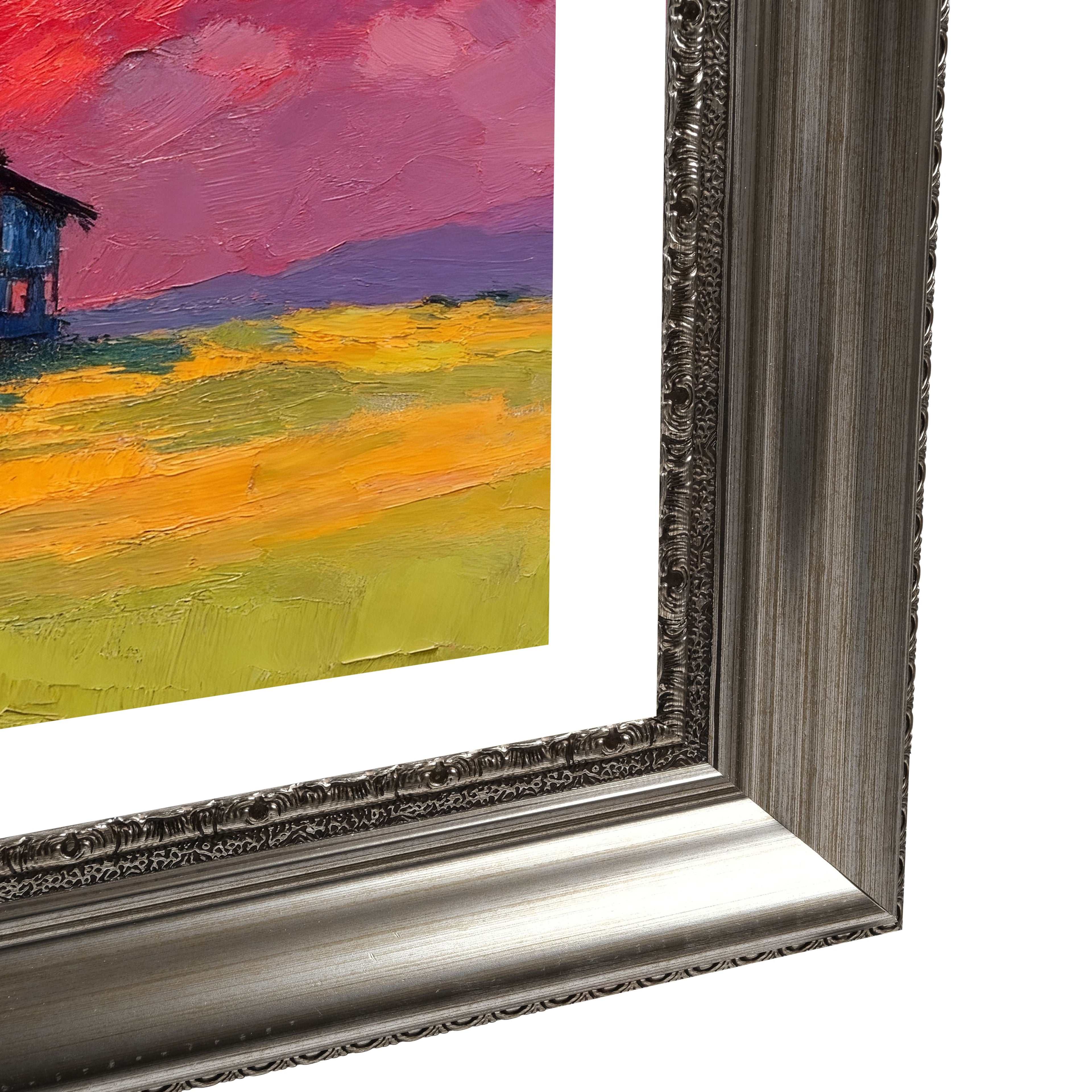 Antique Silver Decorative Customizable TV Frame Bezel | Compatible with all TV Brand