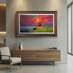 Vintage Dark Walnut TV Frame – Carved Decorative Bezel for Wall Mounted Flat Screens – Universal Fit for All TVs
