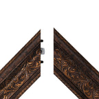 Vintage Dark Walnut TV Frame – Carved Decorative Bezel for Wall Mounted Flat Screens – Universal Fit for All TVs