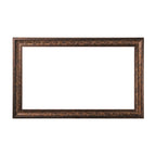Vintage Dark Walnut TV Frame – Carved Decorative Bezel for Wall Mounted Flat Screens – Universal Fit for All TVs
